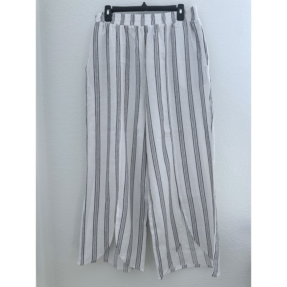 Royalty For‎ Me Casual Coastal Boho Beach Resortwear Pants L Wide Leg Tulip Hem